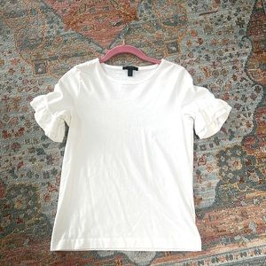 J. Crew Top With Ruffle Sleeve Detail